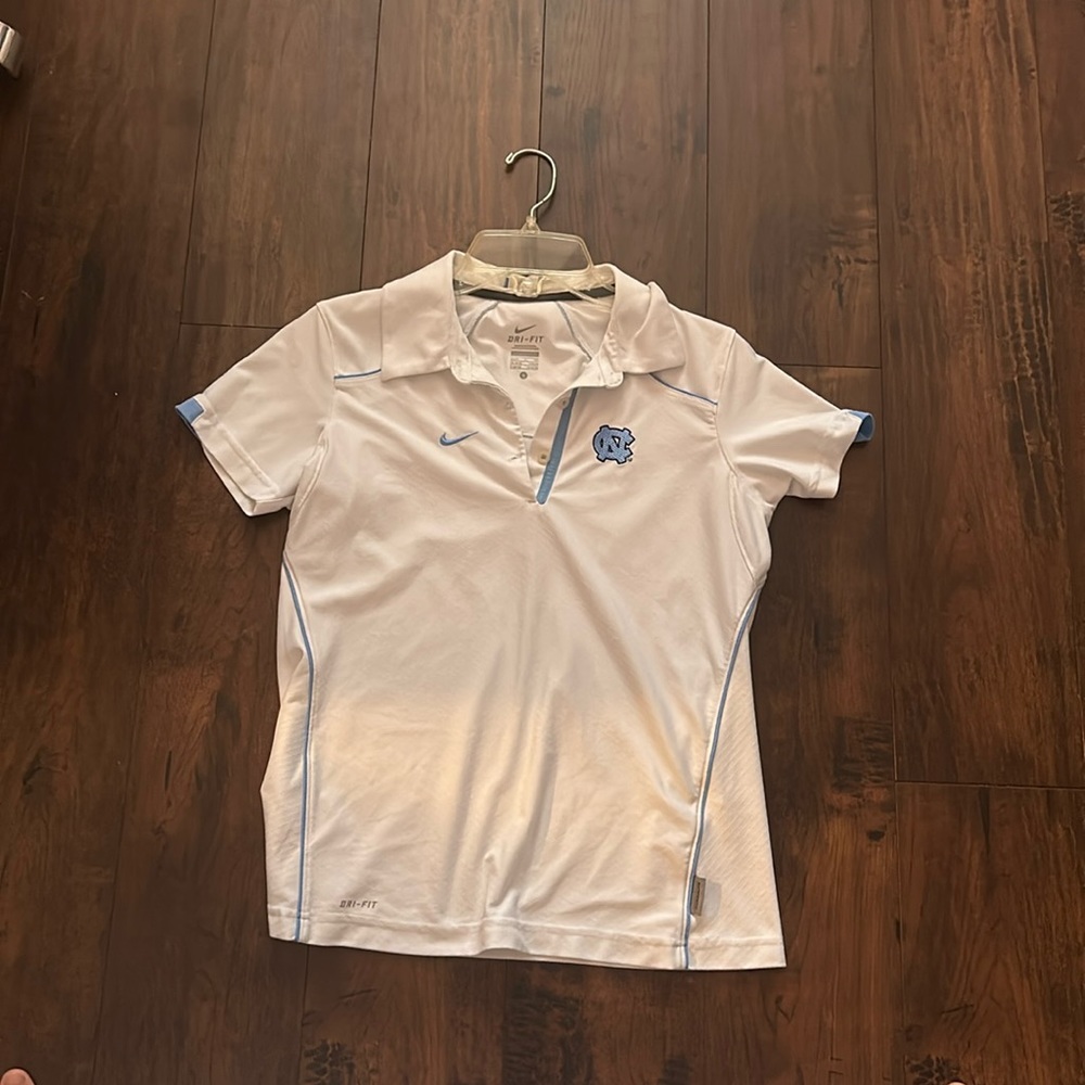 White UNC polo shirt